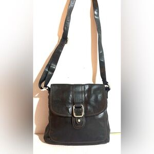 Fossil Elegant Black Leather Crossbody Bag